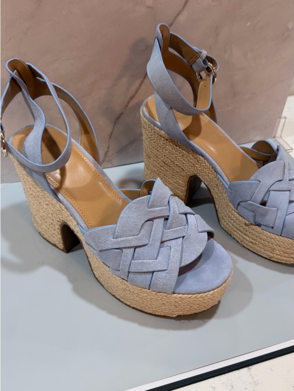 Marc Fisher Periwinkle Braided Platform Sandals